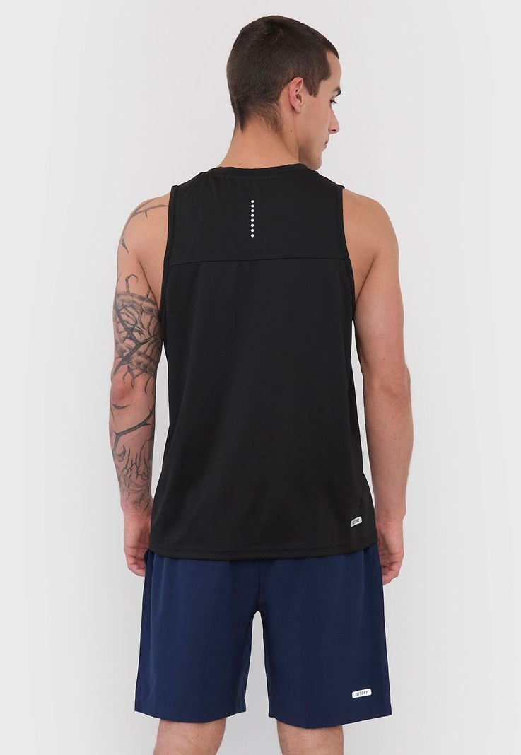 Polera Hombre Deportiva Tank Poliéster Negro Corona-1