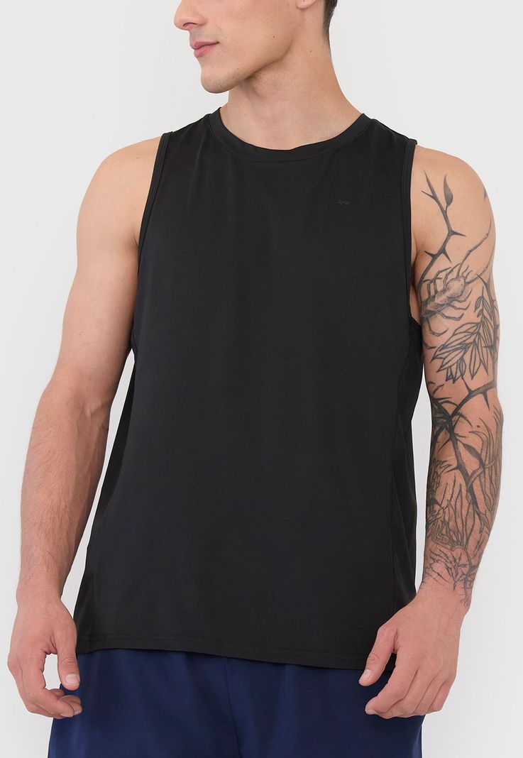 Polera Hombre Deportiva Tank Poliéster Negro Corona-2