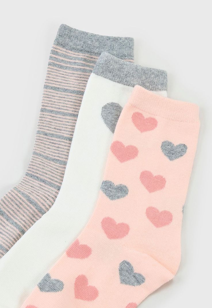 Calcetines Mujer Tripack Largos Mix Rosa/Blanco Corona-1
