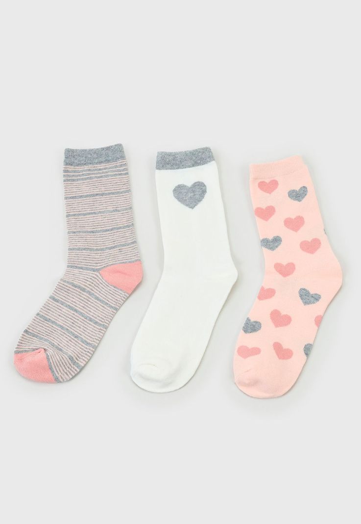 Calcetines Mujer Tripack Largos Mix Rosa/Blanco Corona-2