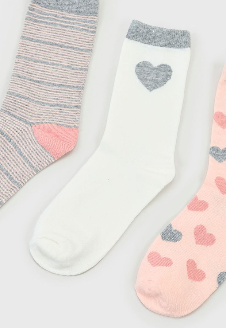 Calcetines Mujer Tripack Largos Mix Rosa/Blanco Corona-3
