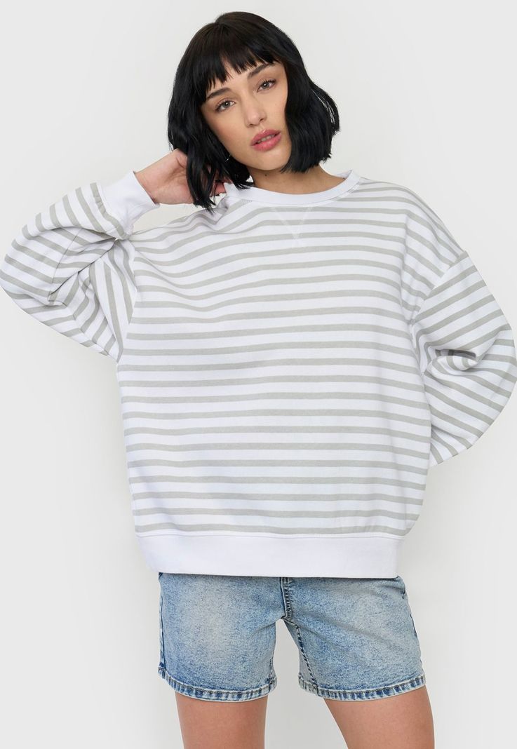 Polerón Mujer Oversize Gris Corona-0