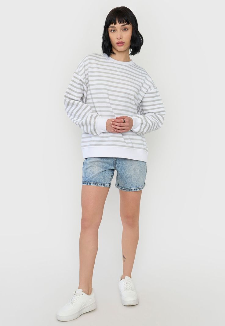 Polerón Mujer Oversize Gris Corona-3