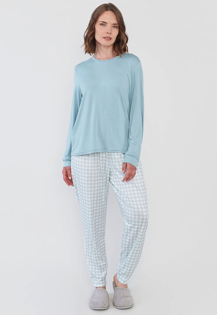 Pijama Mujer Full Print Polypeach Verde Corona-0