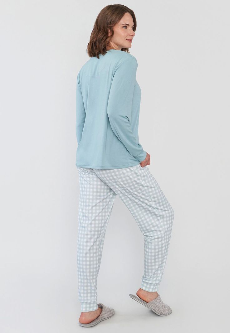 Pijama Mujer Full Print Polypeach Verde Corona-1