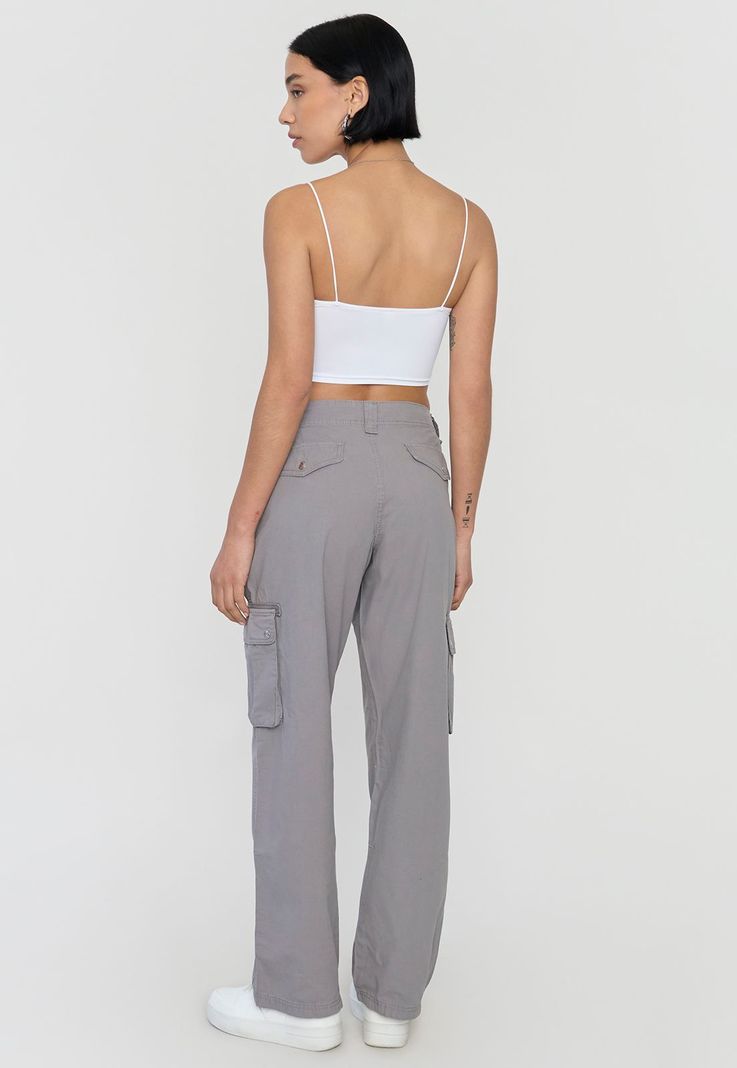 Pantalón Mujer Cargo Ajustable Verde Gris Claro Corona-2
