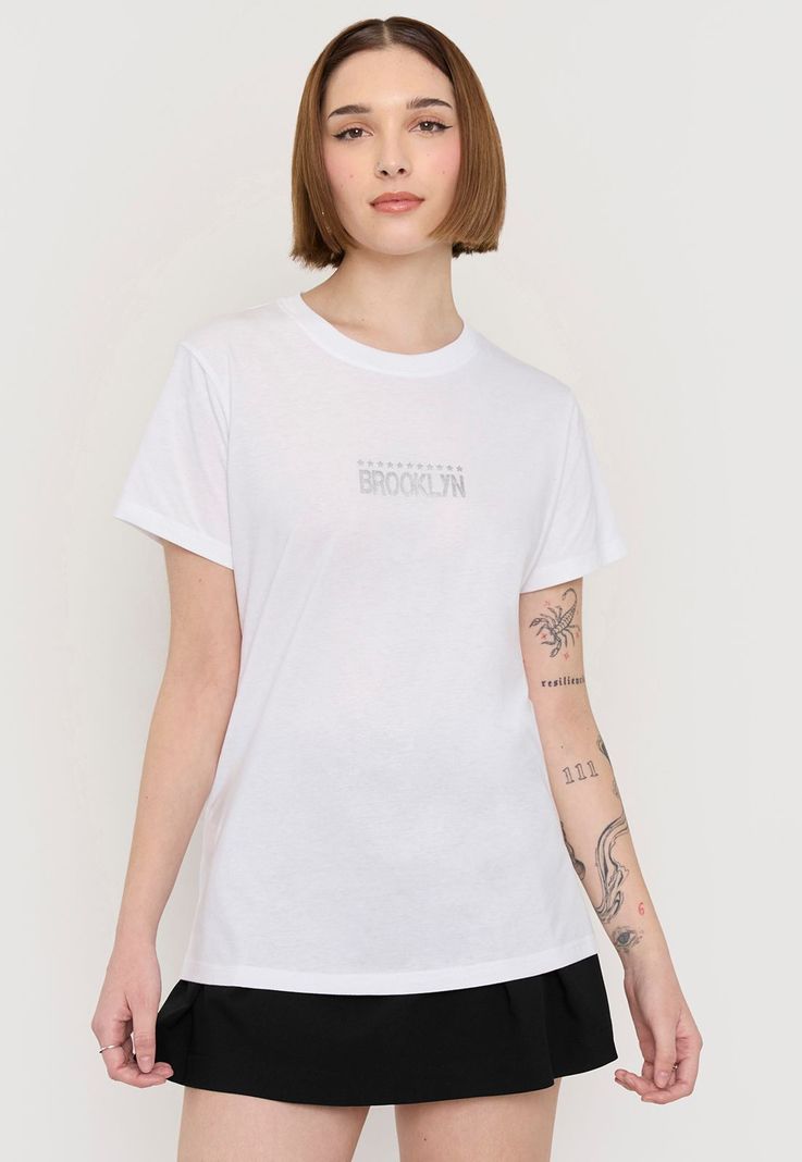 Polera Mujer Fun Oversize Blanco M/C Corona-0