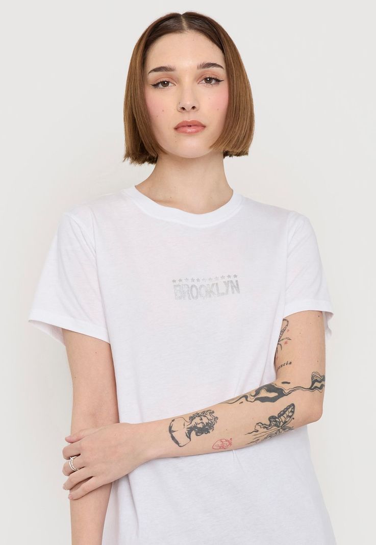 Polera Mujer Fun Oversize Blanco M/C Corona-2