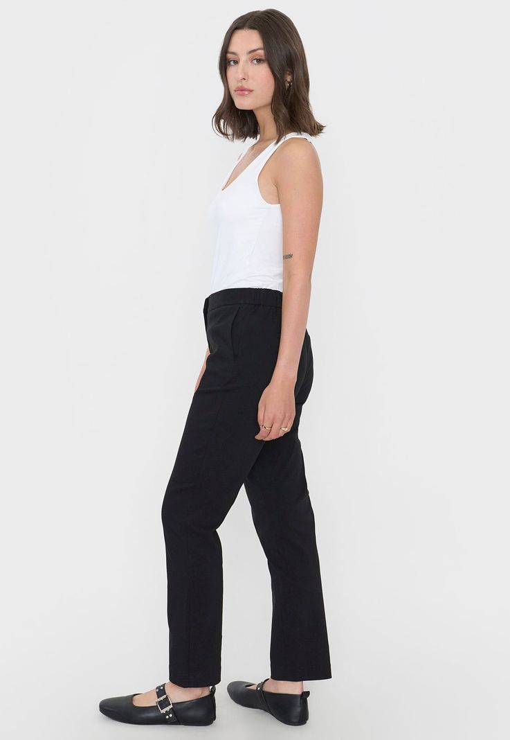 Pantalón Mujer Básico Negro Liso Corona-3