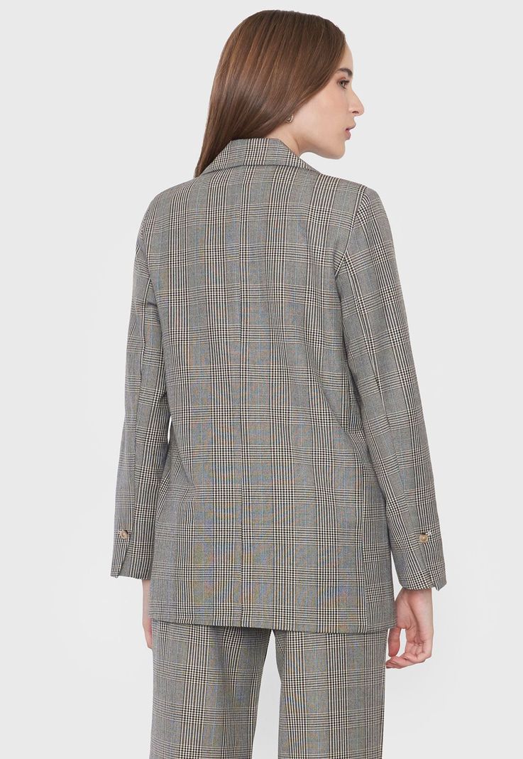 Blazer Negro Mujer Checks Corona-1
