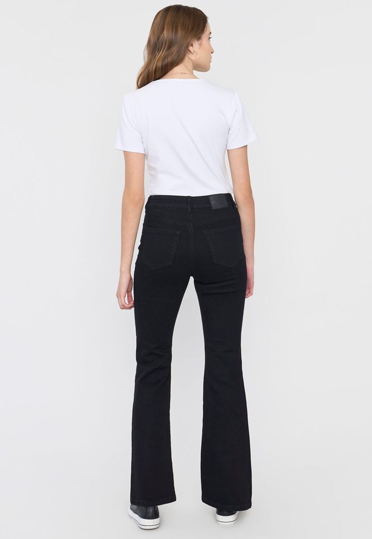 Jeans Mujer Flare Fit Negro Corona-2
