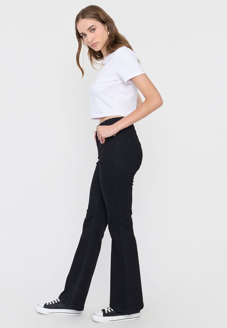 Jeans Mujer Flare Fit Negro Corona-3