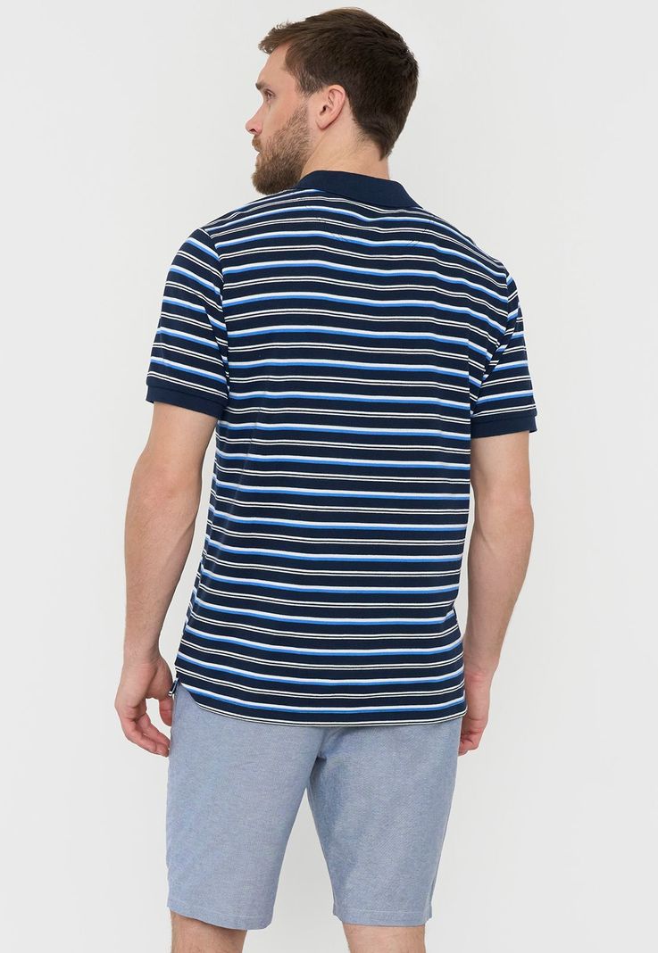 Polera Hombre Piqué Rayas Navy Corona-1