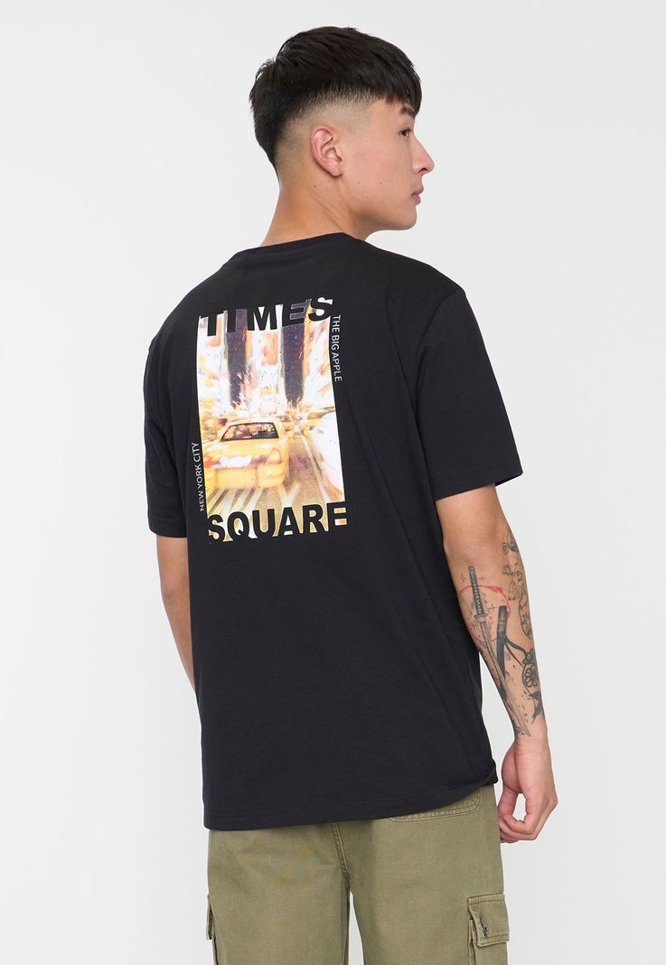 Polera Hombre Fun Photoprint Color Negro Corona-1