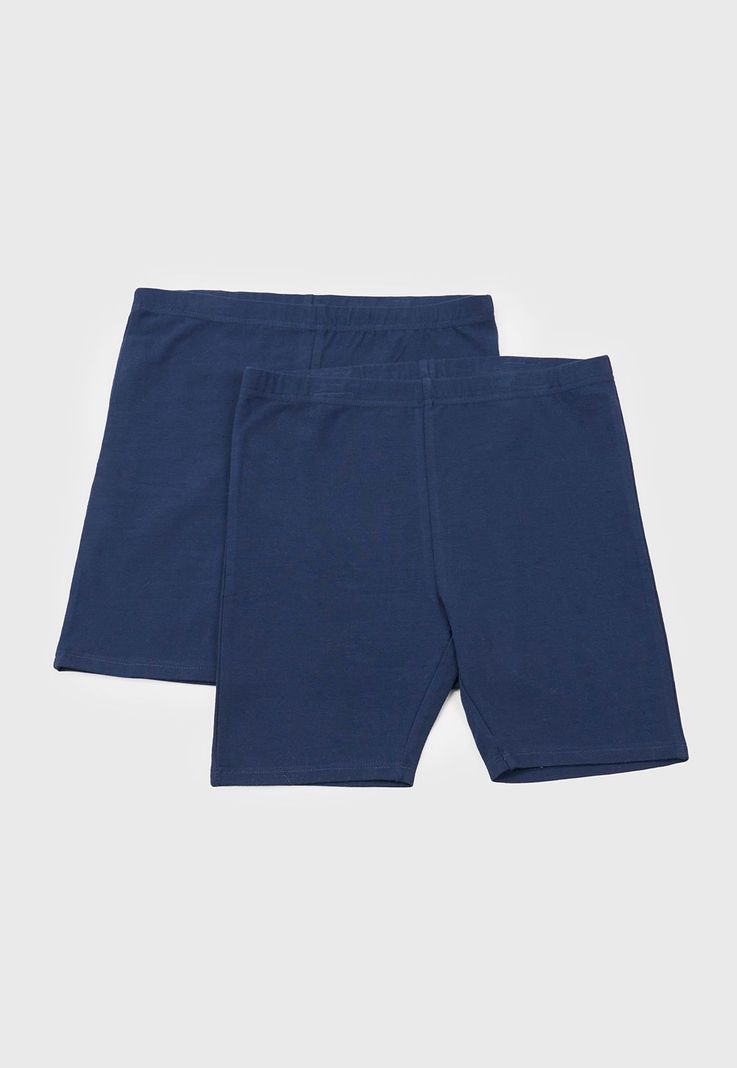 Calza Corta Niña Escolar Bipack Navy Corona-0