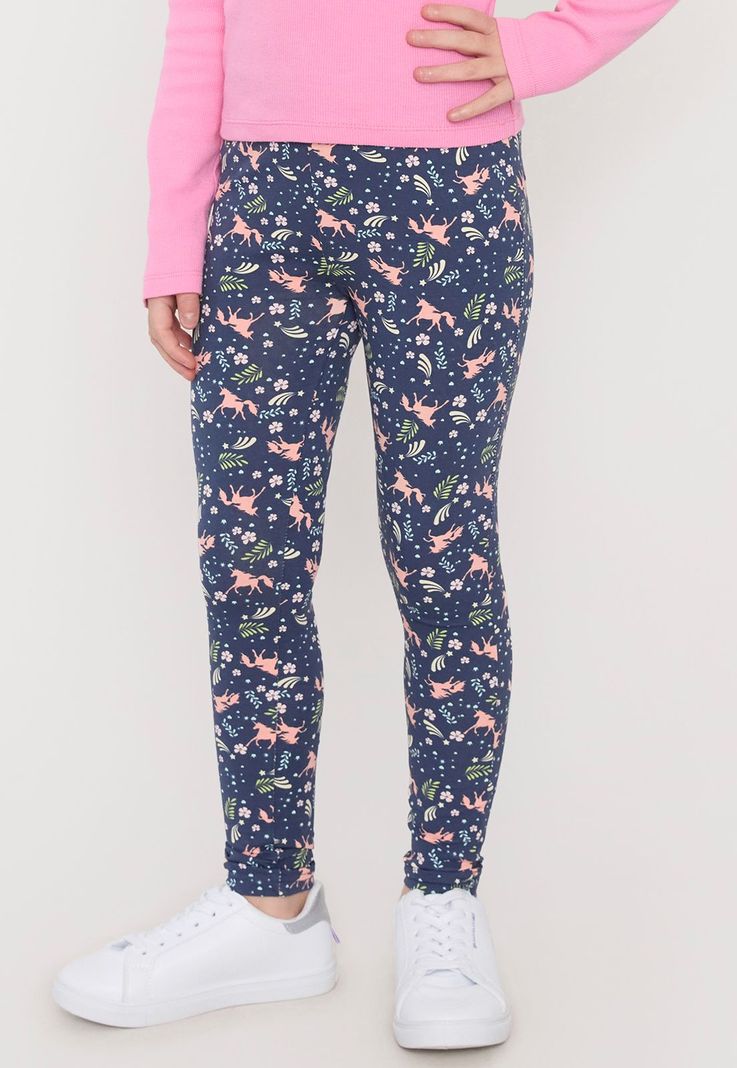Calza Niña Kids Fullprint Negro Corona-1