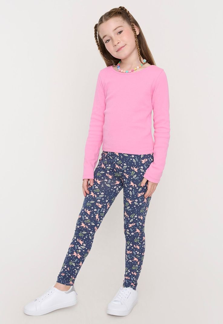 Calza Niña Kids Fullprint Negro Corona-3