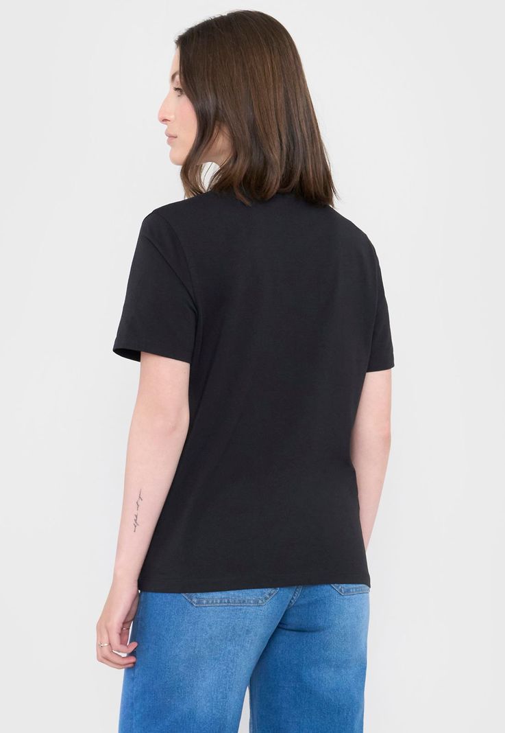 Polera Mujer V-Neck Esencial Negro Corona-1
