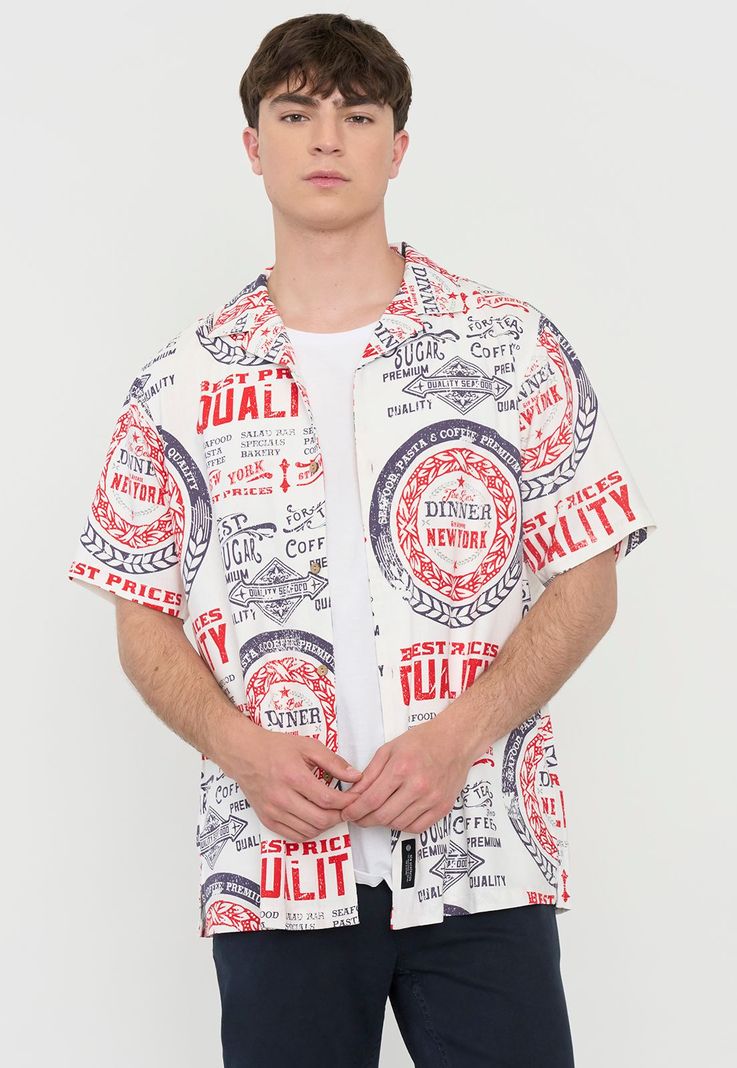 Guayabera Hombre Viscosa Lino Blanco Corona-1