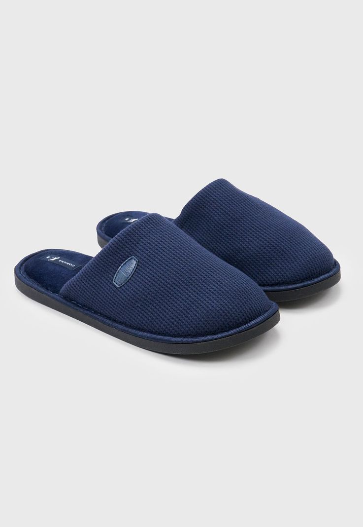 Pantufla Hombre Básica Azul Corona-0