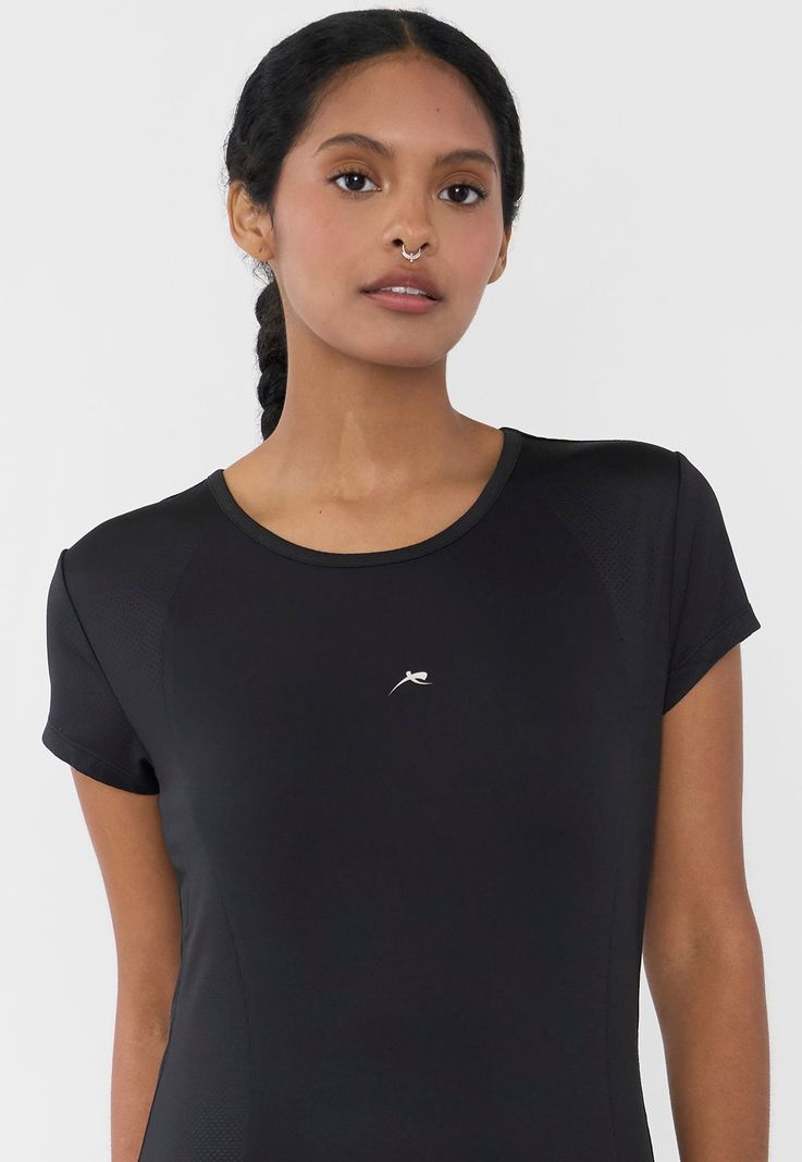 Polera Mujer Deportiva Cortes Negro Corona-2