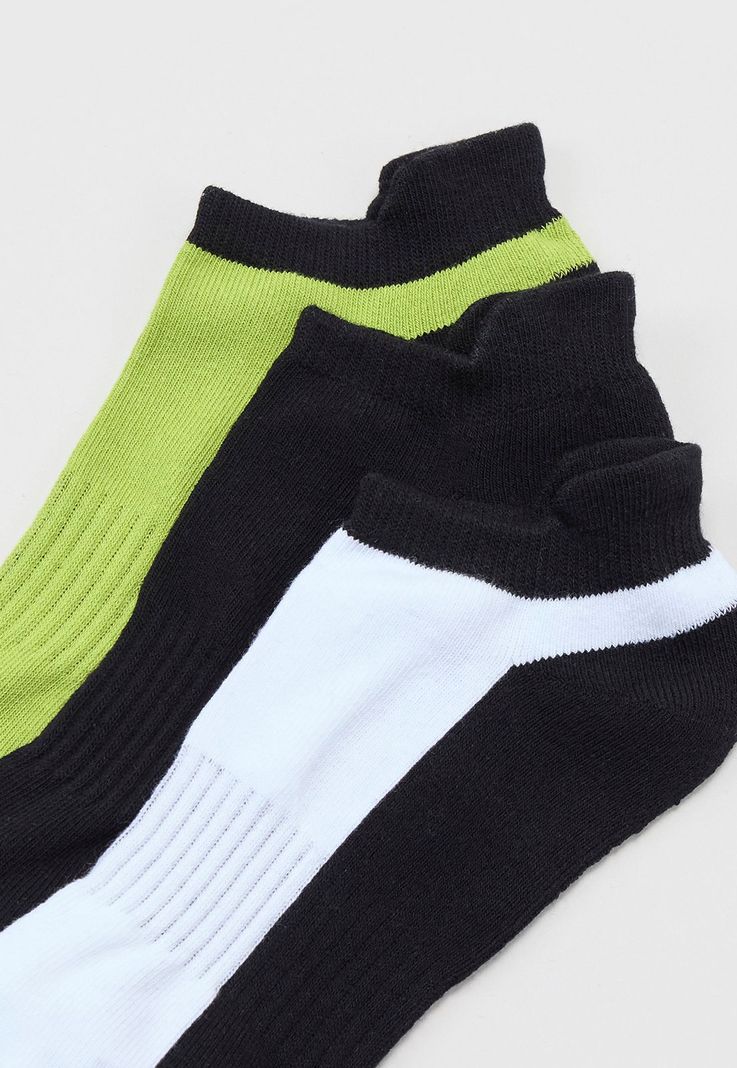 Calcetines Hombre Tripack Deportivo Mix Blanco Corona-1
