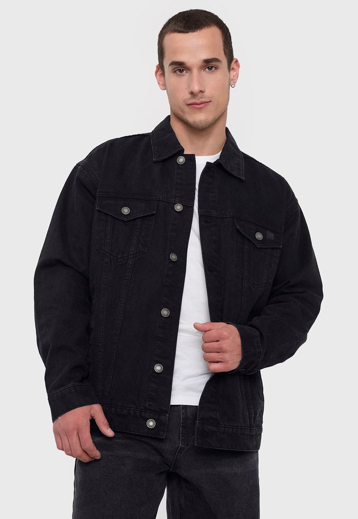 Chaqueta Hombre Negro Denim Corona-0