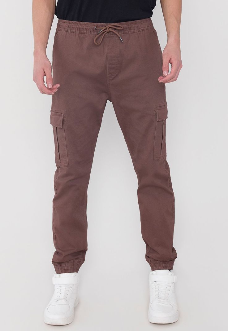 Pantalón Hombre Cargo Jogger Fit Café Corona-1