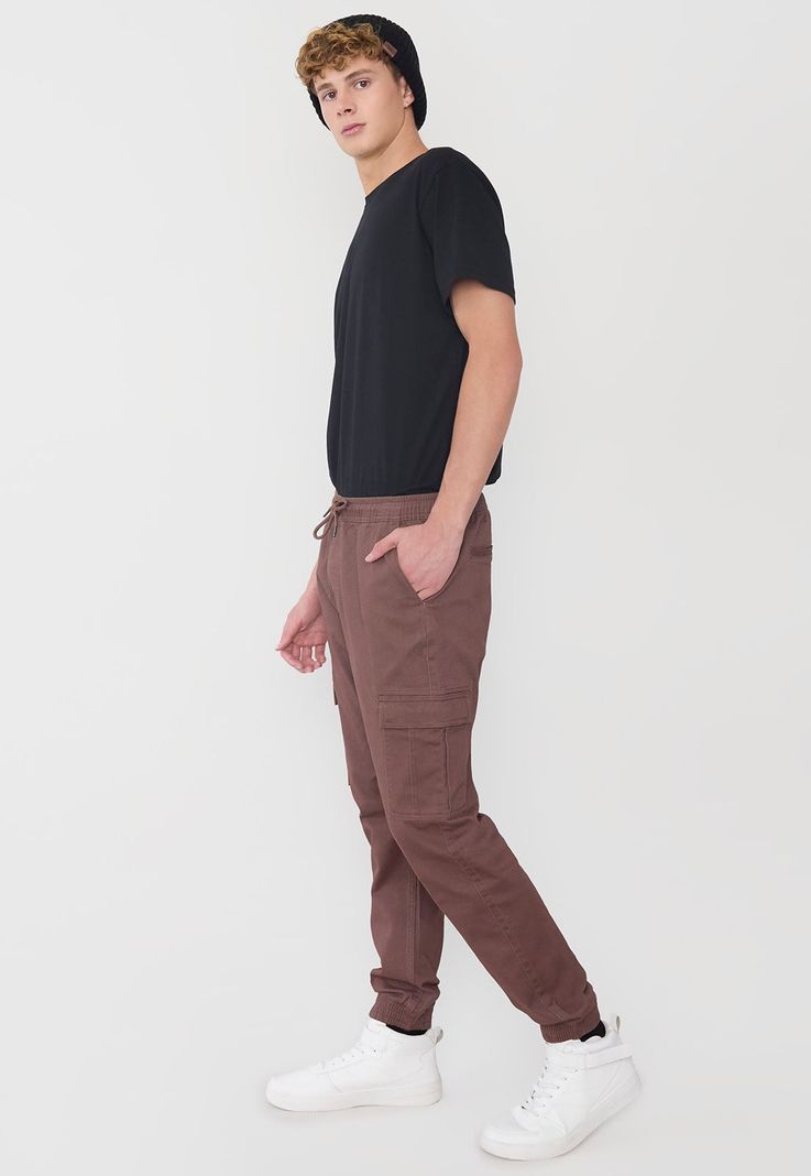 Pantalón Hombre Cargo Jogger Fit Café Corona-3