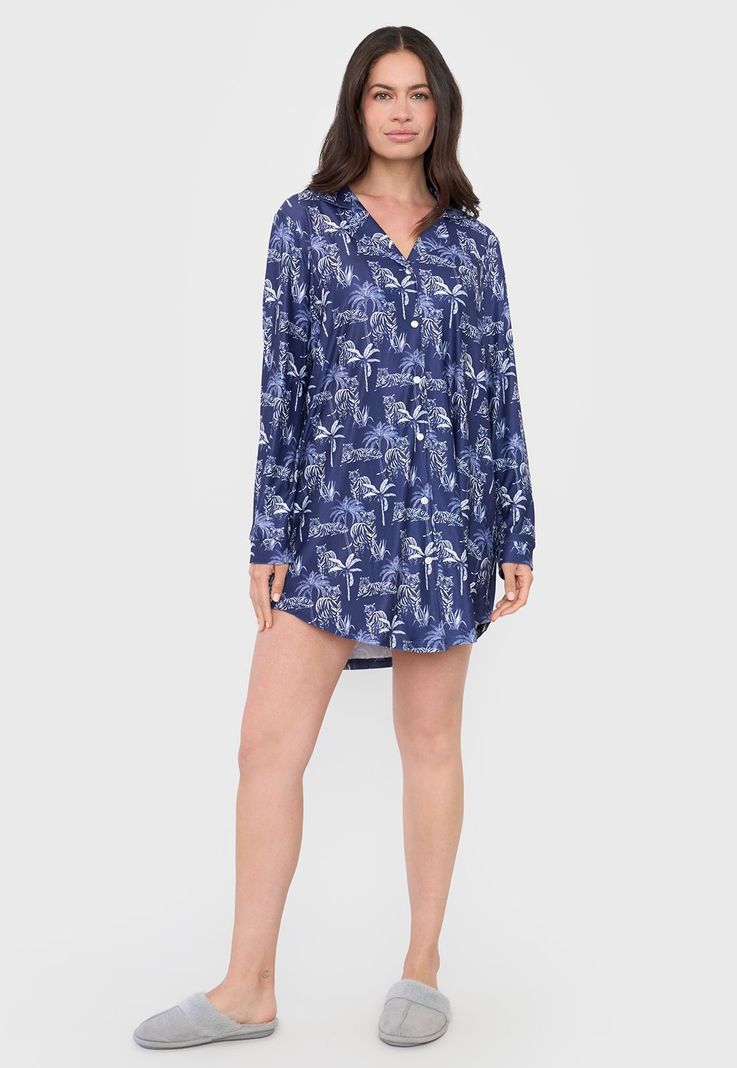 Camisa de Dormir Mujer Navy Corona-3