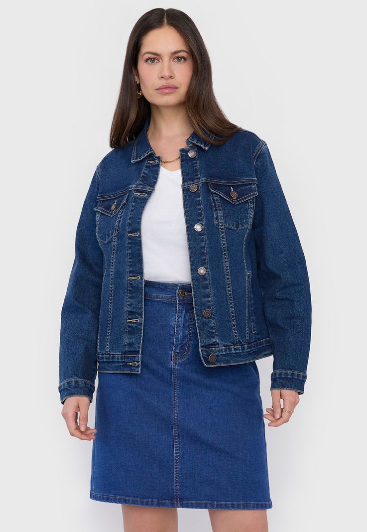 Chaqueta Mujer Denim Azul Medio Corona-0