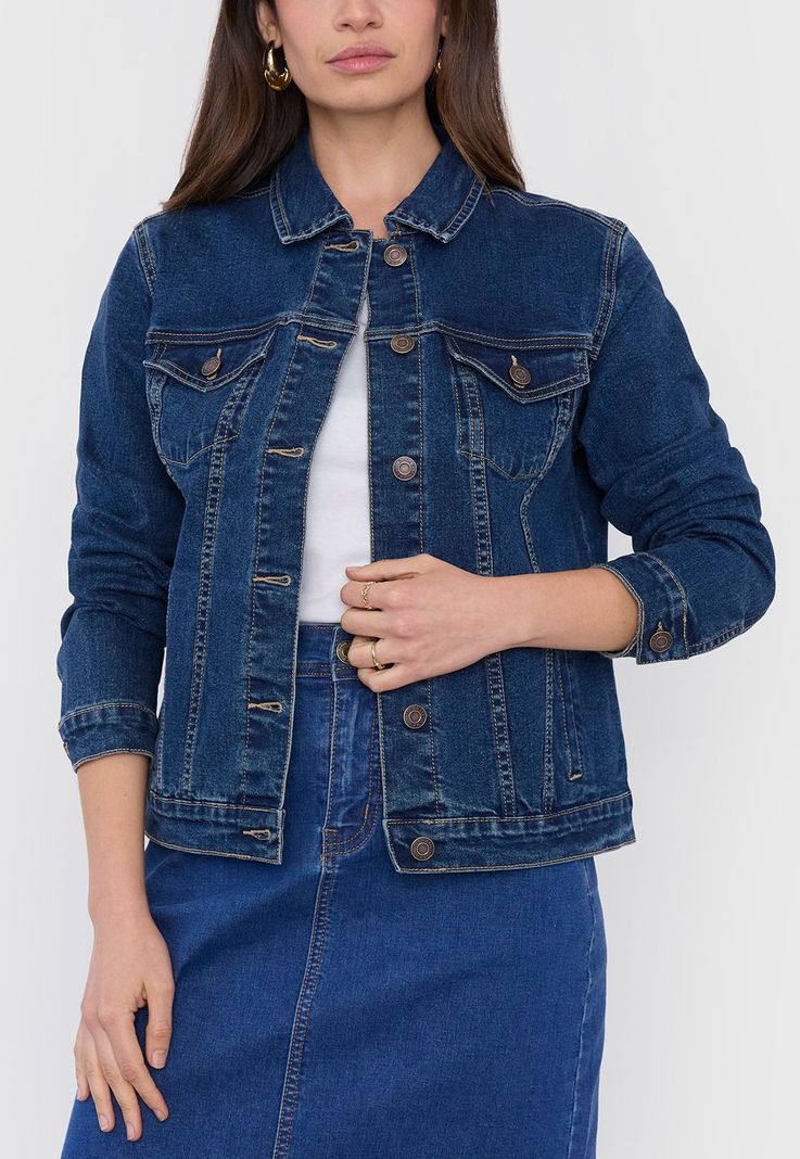Chaqueta Mujer Denim Azul Medio Corona-2