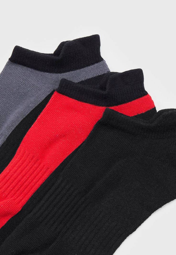 Calcetines Hombre Tripack Deportivo Mix Rojo Corona-1