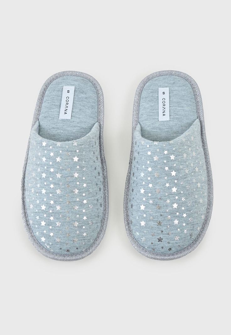 Pantuflas Mujer Print Estrellas Gris Corona-2