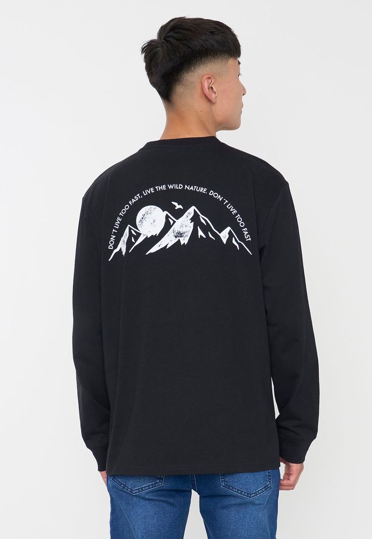 Polera Hombre M/L Negro Corona-1