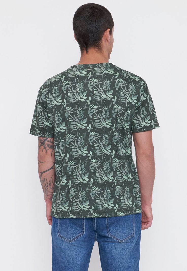 Polera Hombre Full Print Color Verde Corona-1