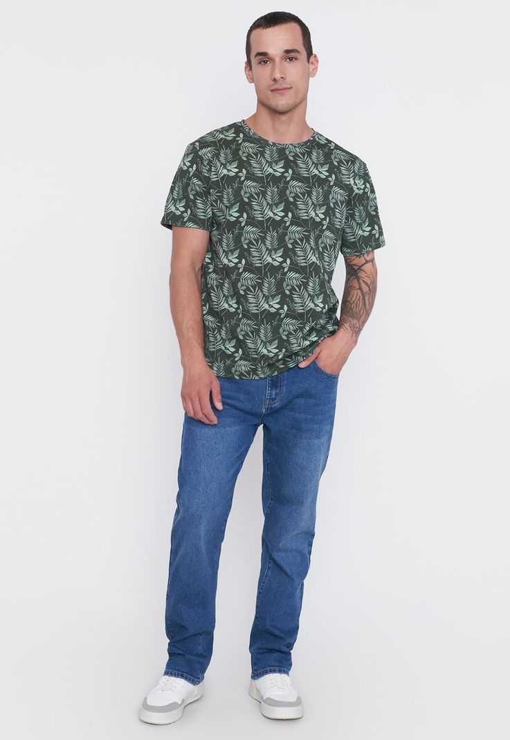 Polera Hombre Full Print Color Verde Corona-3