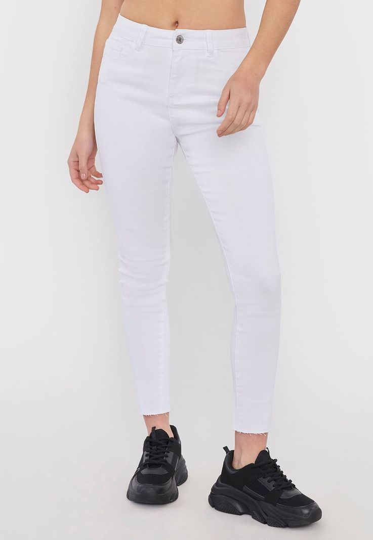 Jeans Mujer Color Skinny Blanco Corona-1
