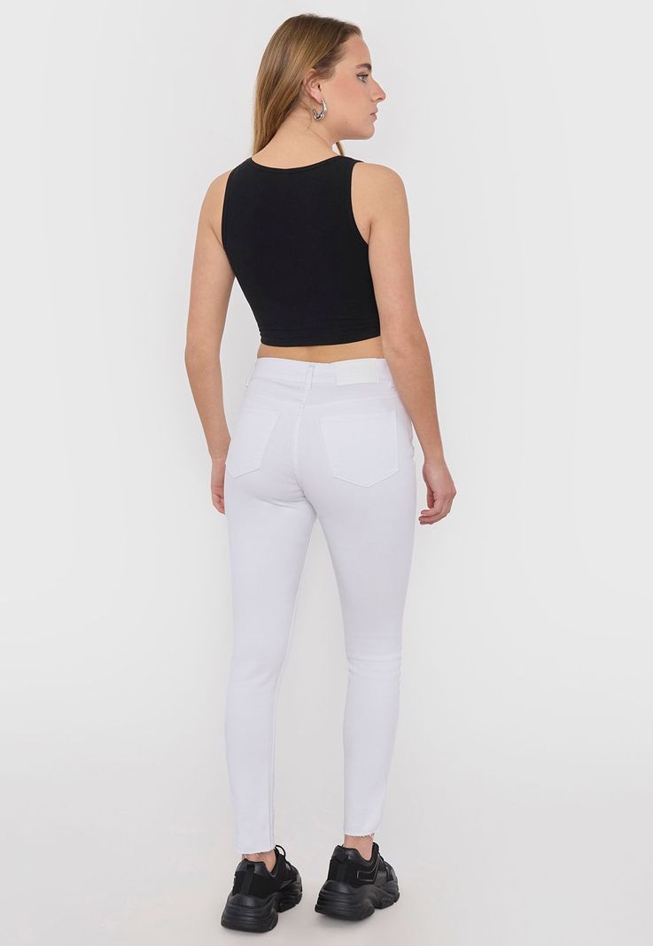 Jeans Mujer Color Skinny Blanco Corona-2