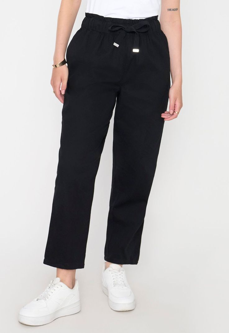 Pantalón Mujer Color Negro Jogger Corona-1