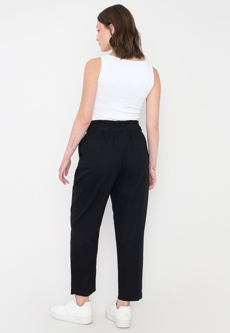 Pantalón Mujer Color Negro Jogger Corona-2