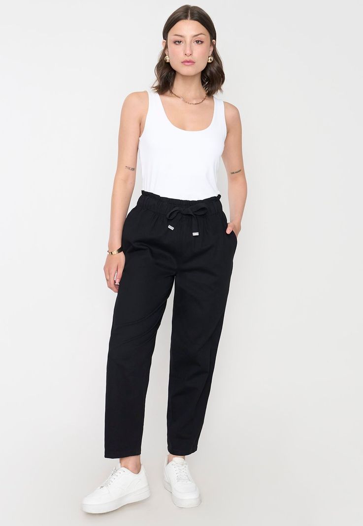 Pantalón Mujer Color Negro Jogger Corona-3