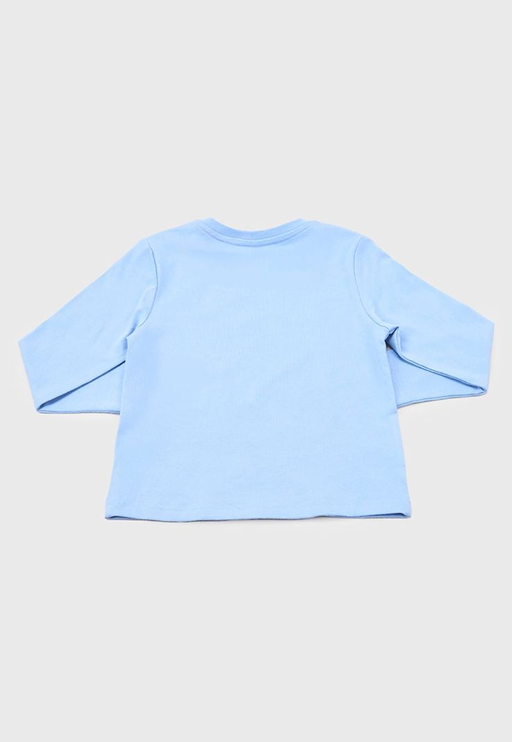 Polera Bebe Niña Manga Larga Focal Celeste Corona-1