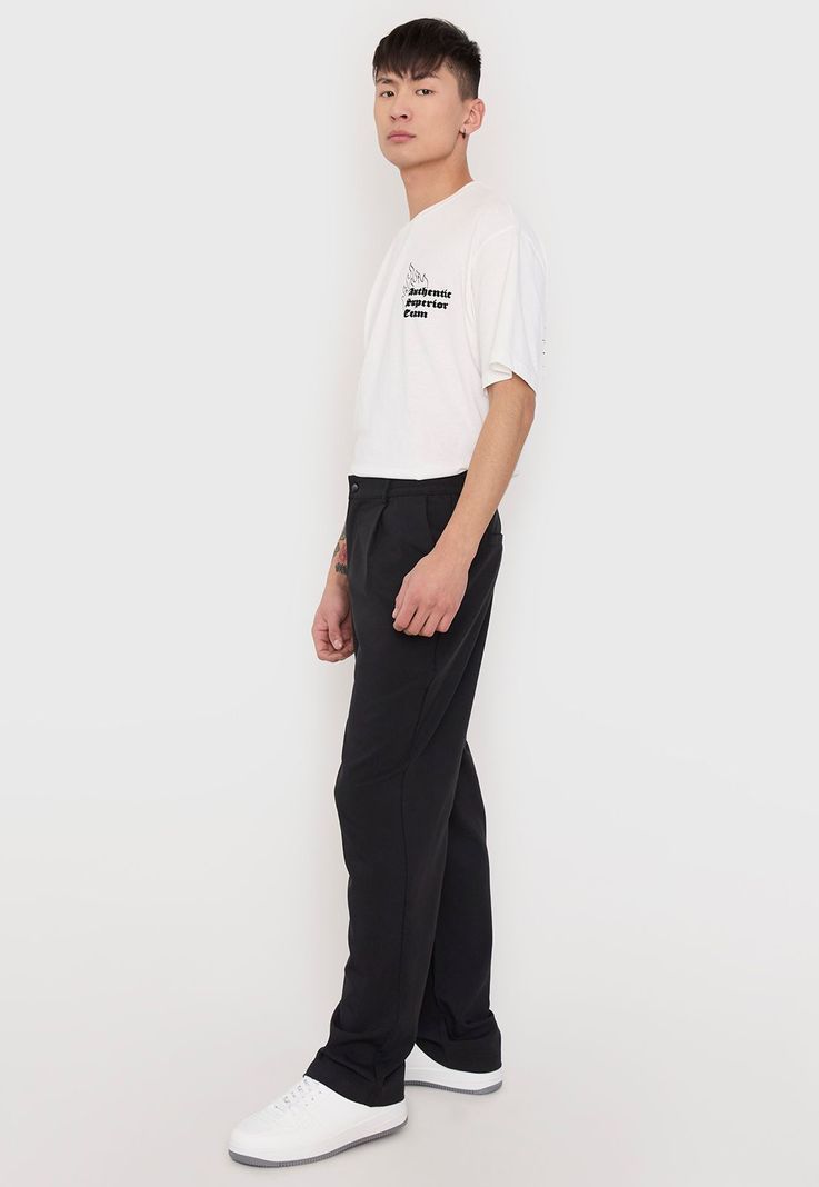 Pantalón Hombre Sastrero Relax Fit College Negro Corona-3