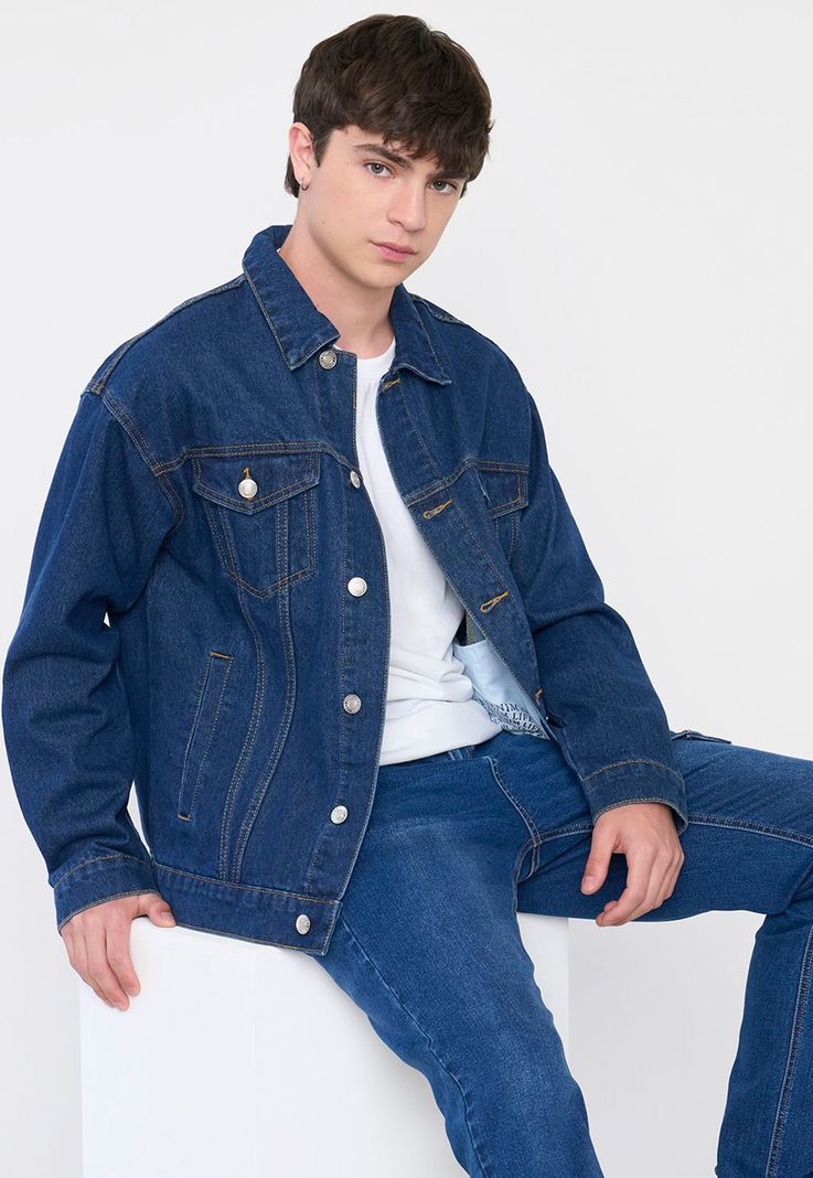 Chaqueta Hombre Denim Azul Medio Corona-0