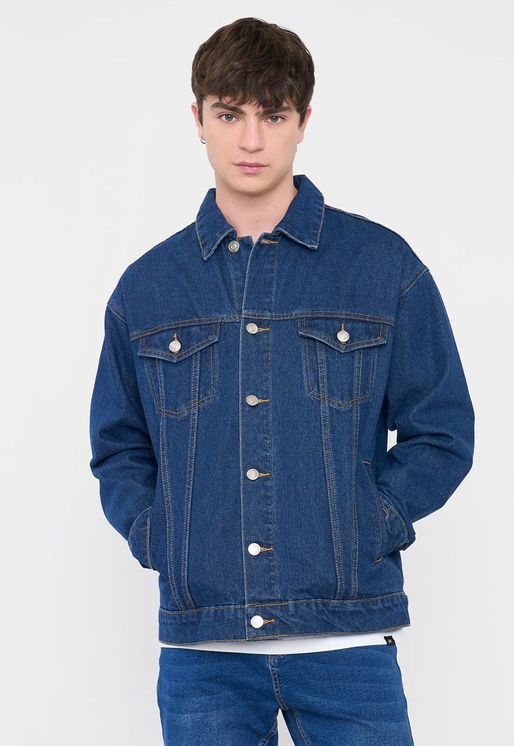Chaqueta Hombre Denim Azul Medio Corona-1
