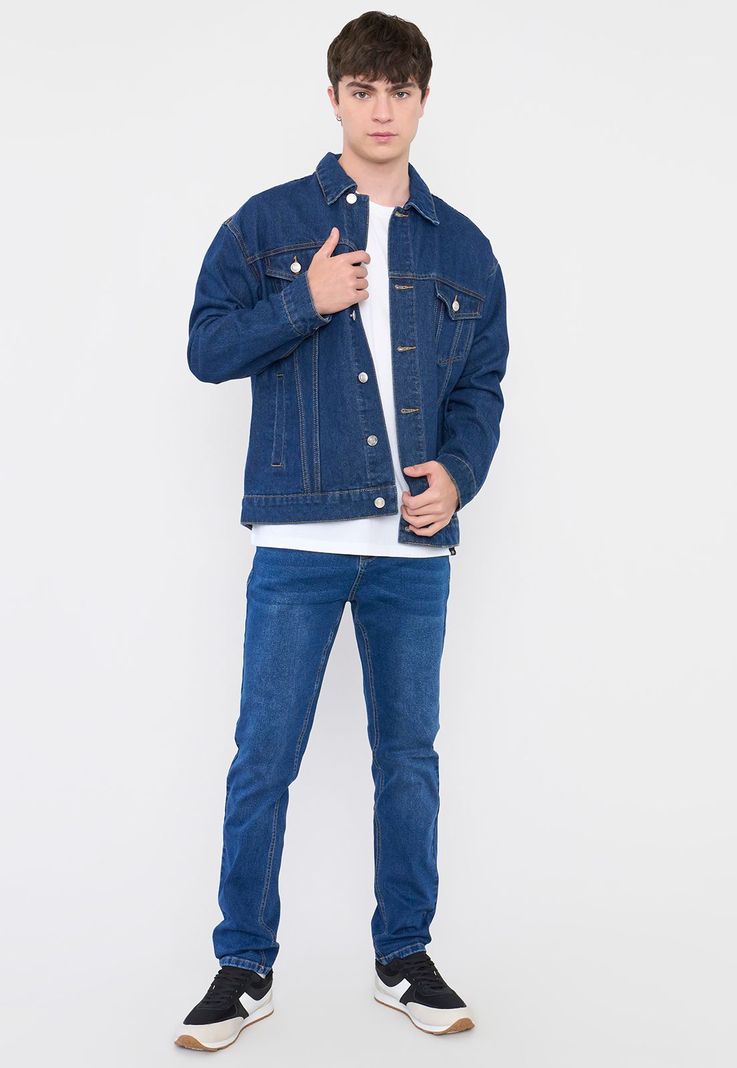 Chaqueta Hombre Denim Azul Medio Corona-3