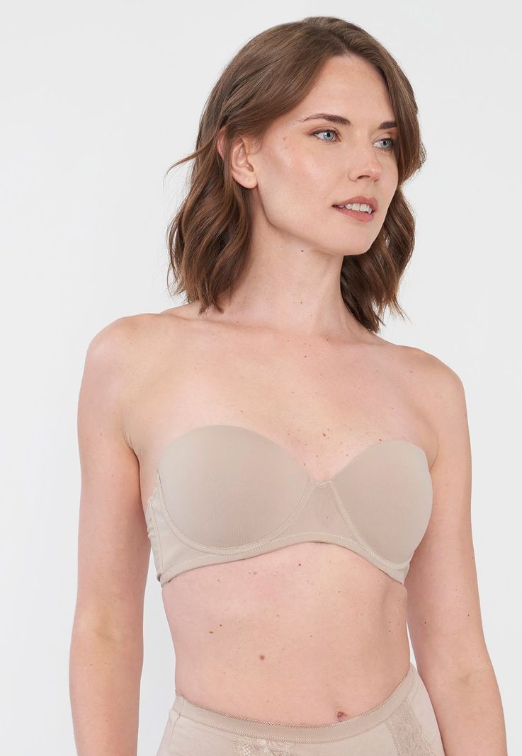 Sostén Mujer Strapless Beige Copa B Corona-2