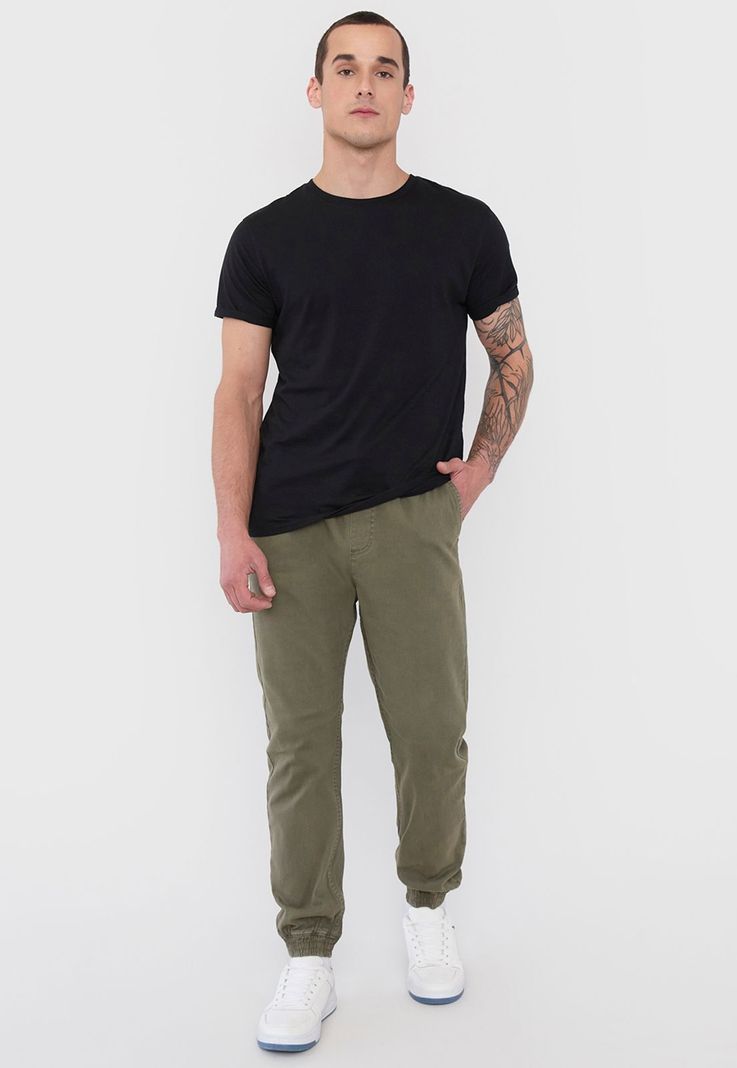 Pantalón Hombre Jogger Fit Verde Twill Corona-0