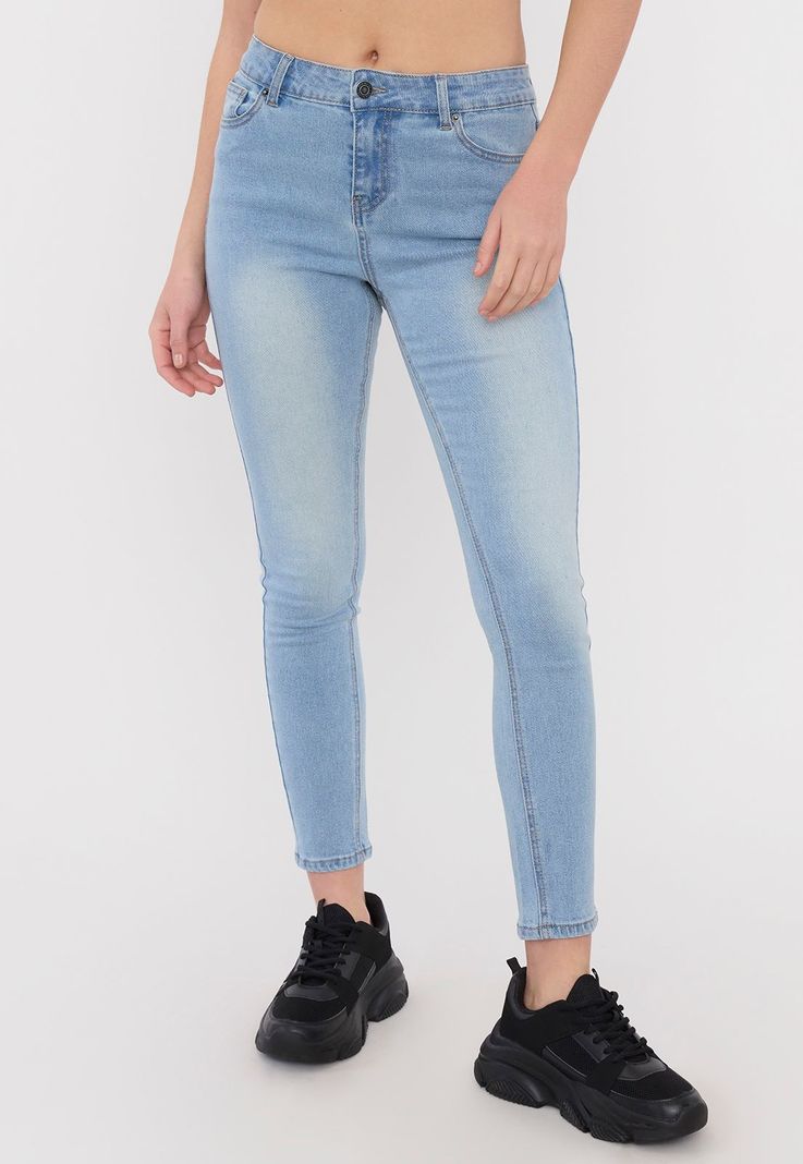 Jeans Mujer Básico Skinny 5 Bolsillos Azul Claro Corona-1
